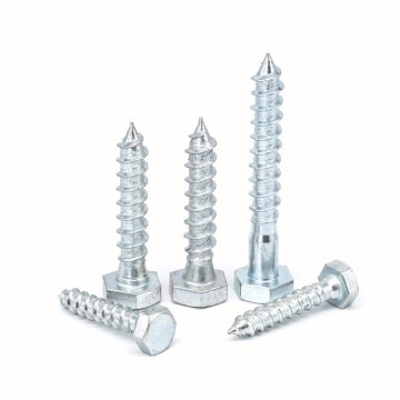 Galvanized M6 M8 M10 M12 Carbon Steel Hex Head DIN571 Wood Screw Self Tapping Screw